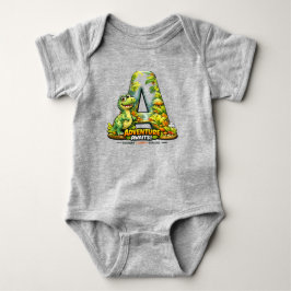 🦖🌿 ”A är för Äventyr” Baby Body 👶✨ T Shirt