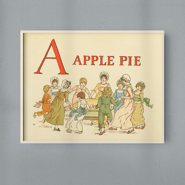 A är för barn som återställs i Apple Paj Vintage Poster (Skapare uppladdad)