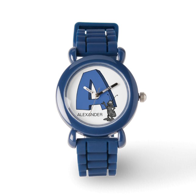 A är för Barnen ___ eget namn Armbandsur (Framsida)