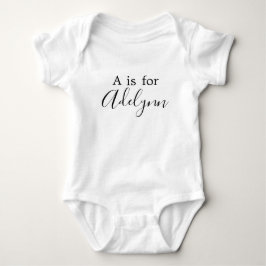 A är för Namn Alphabet Personlig Baby Baby T Shirt