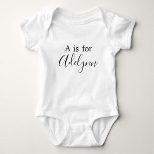 A är för Namn Alphabet Personlig Baby Baby T Shirt