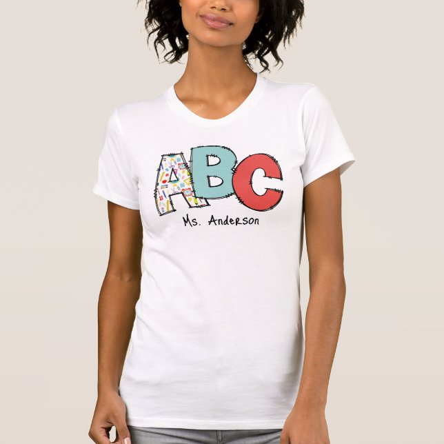 A, B, C, LärarPersonlig T Shirt (Framsida)