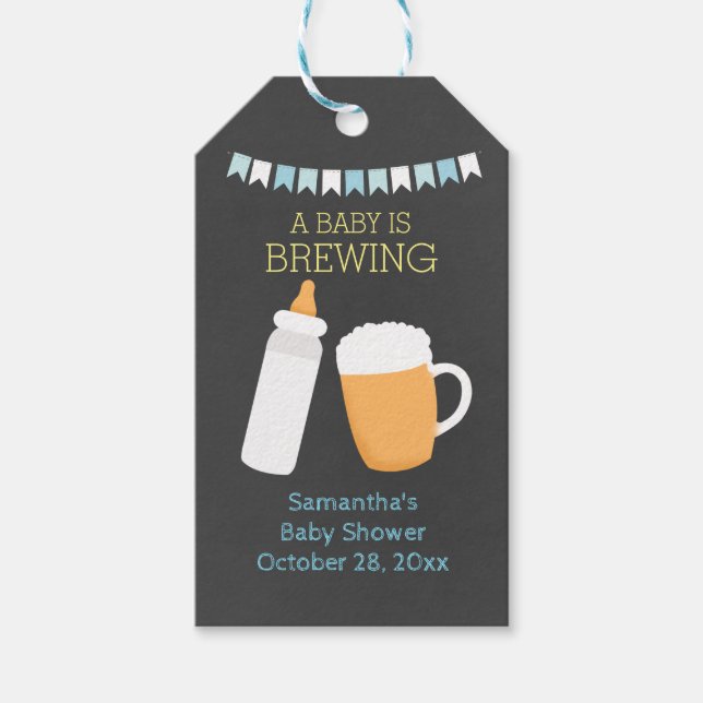 A Baby andas BABY-Q Gift Märkres (Boy) Presentetikett (Framsidan)