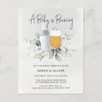 A Baby andas Greenery Boy Shower Invita