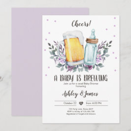 A Baby andas Greenery Cheers Coed Baby Shower Inbjudningar