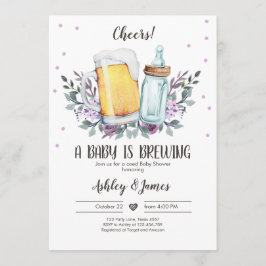A Baby andas Greenery Cheers Coed Baby Shower Inbjudningar