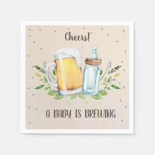 A Baby andas Greenery Cheers Coed Baby Shower Pappersservett