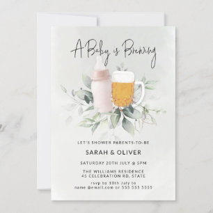 A Baby andas Greenery Girl Baby Shower Inbjudningar