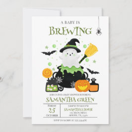 A Baby andas Grönt Halloween Baby Shower Inbjudningar
