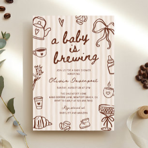 A Baby andas Hand plockade babyskor för kaffe Inbjudningar