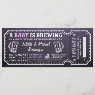 A Baby andas in inbjudningar till babyskor Biljett