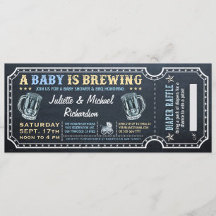 A Baby andas in inbjudningar till babyskor Biljett