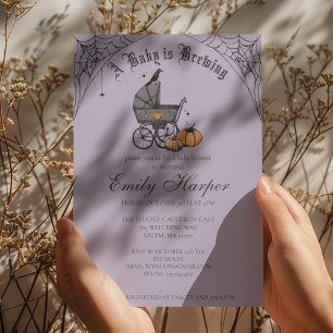 A Baby andas Lila Gothic Baby Shower Inbjudningar