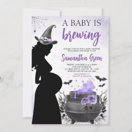 A Baby andas Lila Halloween Baby Shower Inbjudningar