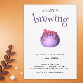 A Baby andas Lila Halloween Baby Shower Inbjudningar