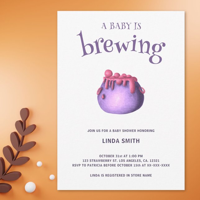 A Baby andas Lila Halloween Baby Shower Inbjudningar (Skapare uppladdad)