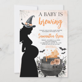 A Baby andas Orange Halloween Baby Shower Inbjudningar