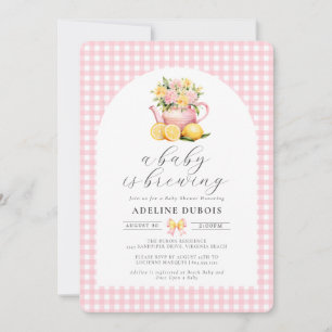 A Baby andas Rosa Blommor Baby Shower Inbjudningar