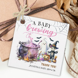A Baby andas Rosa Halloween Baby Shower Gåvor Etiketter