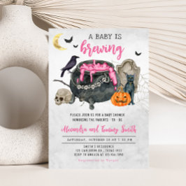 A Baby andas Rosa Halloween Baby Shower Inbjudningar