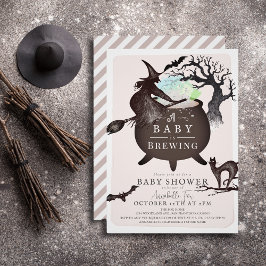 A Baby andas Rosa Halloween Baby Shower Inbjudningar