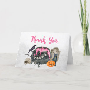 A Baby andas Rosa Halloween Baby Shower Tack Kort