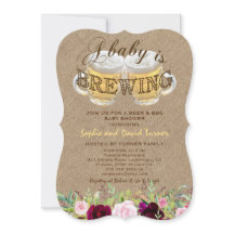 A Baby är BREWING Burlap Blommigt Baby Shower