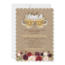 A Baby är BREWING Burlap Flowers BBQ Baby Shower