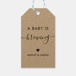 A Baby är Brewing, Coffee Gift Märkre, Kraft Presentetikett