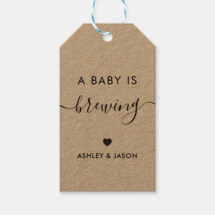 A Baby är Brewing, Coffee Gift Märkre, Kraft Presentetikett