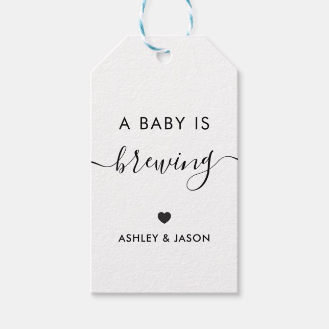 A Baby är Brewing, Coffee Gift Märkre, Kraft Presentetikett (Framsidan)