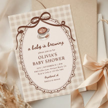 A Baby är Brewing Gingham Coffee Baby Shower