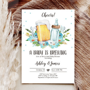 A Baby är Breye Blue Cheers Coed Baby Shower Inbjudningar