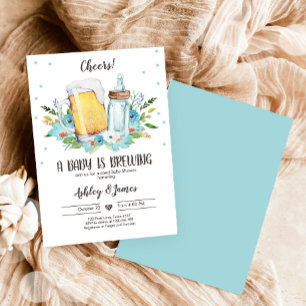 A Baby är Breye Blue Cheers Coed Baby Shower Inbjudningar