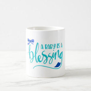 A Baby är en välsignelse - blå Kaffemugg