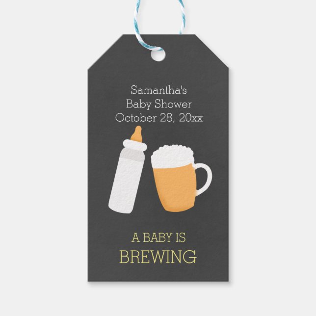 A Baby är Märkrn för blåsglaset Baby Flaska Presentetikett (Framsidan)