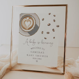 A baby är välkommen för att brygga kaffet Baby Sho Poster