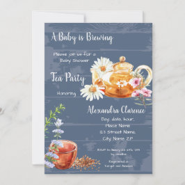 A Baby bjuder in Bebisduschen Tea Party till. Inbjudningar