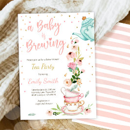 A Baby bjuder in Bebisduschen Tea Party till. Inbjudningar