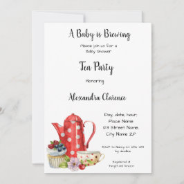 A Baby bjuder in Bebisduschen Tea Party till. Inbjudningar