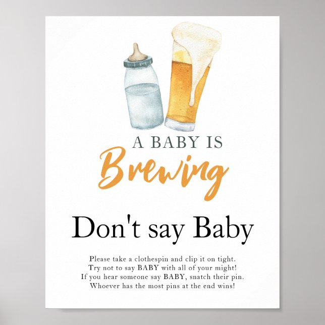 A baby breder ut sig mjölk Säg inte baby Poster (Framsidan)