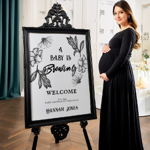 A baby breder ut sig som gåsbabyskor Skull och blo Poster