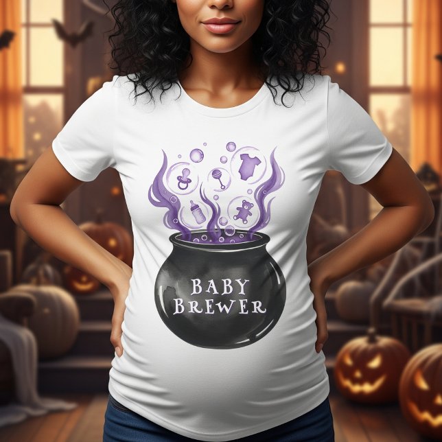 A Baby bringar Cauldron Halloween Baby Shower T Shirt (A Baby is Brewing Cauldron Halloween Baby Shower T-Shirt
)