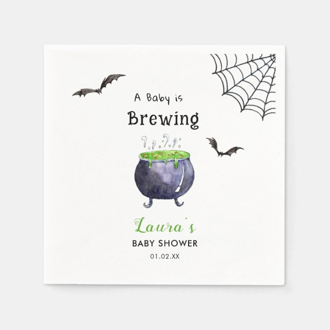 A Baby bringar Cute Halloween Babydusch Pappersservett (Framsidan)