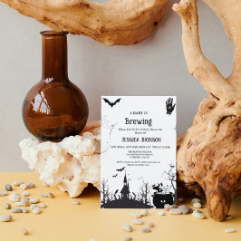 A Baby bringar Halloween Black Baby-duschen Meddelande