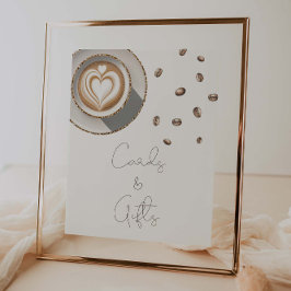 A baby bringar kaffe, babyskor&kort poster