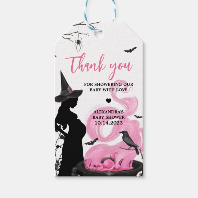 A Baby bringar Rosa Witch-favorittaggar Presentetikett (Framsidan)