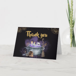 A Baby bringar taloky Halloween Baby Shower Tack Kort