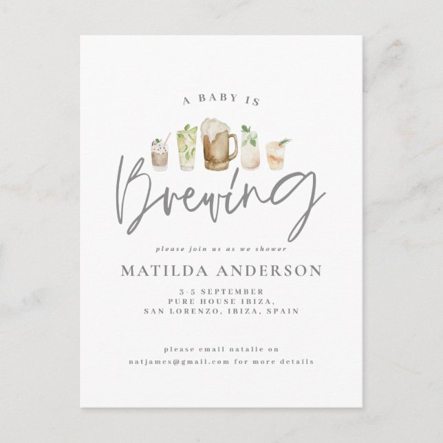 A baby bringar vattenfärgsölduschen och helg vykort (Framsida)