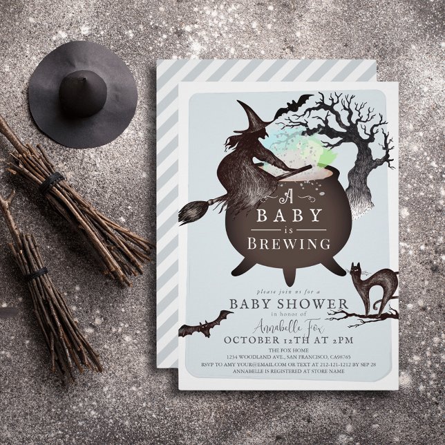 A Baby brinner blå Halloween-babyskor Inbjudningar (Skapare uppladdad)